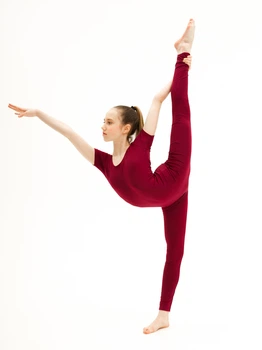 Детский комбинезон тренировочный с коротким рукавом Dance & Sport N 021-8 BF к/р бифлекс Бордо S/110-116