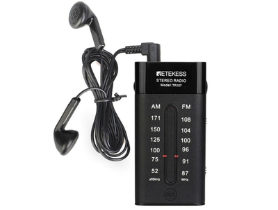 Радіоприймач Retekess TR107 з навушниками FM AM портативний кишеньковий TR107 Чорний
