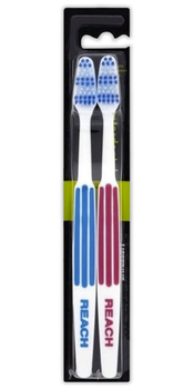 Набір зубних щіток Reach Toothbrush Firm Twin Pack Interdental, червоно-синій, 2 шт. (8801051111866)