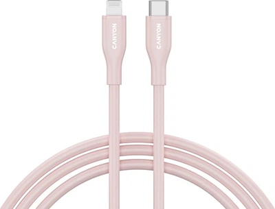 Kabel Canyon CLNM60 Type-C to Lightning 60W MFI 1 m Silicon Pink (CNS-CLNM60SC10PS)