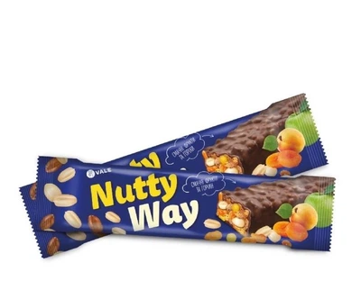 Батончик Nutty Way горіховий батончик-мюслі з фруктами глазурований Vale 40 гр