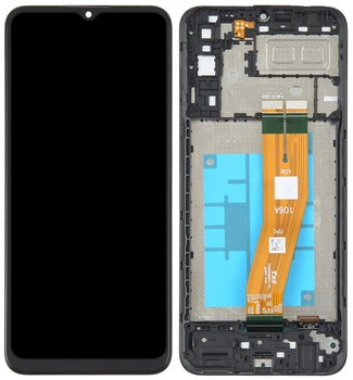 Дисплей модуль тачскрин Samsung A042 Galaxy A04e черный с рамкой High Copy