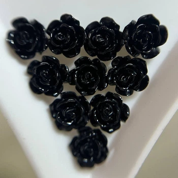 Шарм для декора ногтей Роза Black Rose (10 штук)