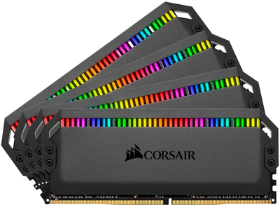 Pamięć RAM Corsair DDR4-3200 32768MB PC4-25600 (Kit of 4x8192) Dominator Platinum RGB For AMD Optimized Black (CMT32GX4M4Z3200C16)