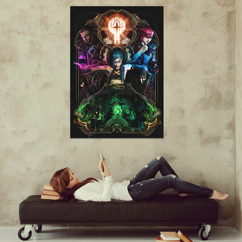 Плакат-постер на стену с оригинальным принтом аниме-мультсериала Arcane Аркейн "Jinx Джинкс Silco Сілко арт" А3 ПЛ000948A3