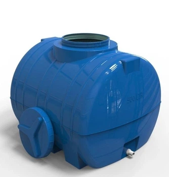 Пластиковый бак для воды Litolan на 500 литров горизонтальный круглый EG500 354