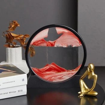 3D Картина антистресс TOPA Песчаный пейзаж Настольная песочная картина в комнату Красный песок