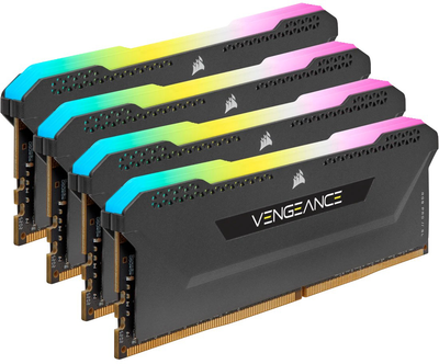 Оперативная память Corsair DDR4-3200 131072MB PC4-25600 (Kit of 4x32768) Vengeance RGB PRO SL Black (CMH128GX4M4E3200C16)