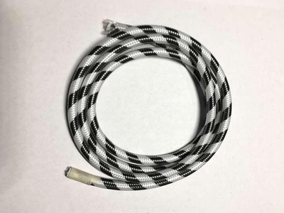 AMP кабель текстильний зигзаг 2x0.75 black+white