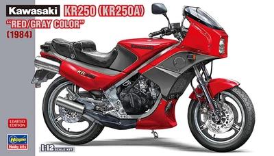 Сборная модель 1/12 мотоцикл Kawasaki KR250 A - Red/Gray Color Hasegawa 21751