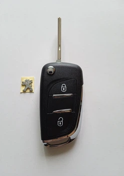 Корпус выкидного ключа Peugeot 207 307 308 407 Galakeys 2 кнопки батарейка на корпусе лезвие HU83 (01-35)