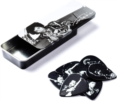 Набор медиаторов Dunlop JH-PT05H Jimi Hendrix Silver Portrait Pick Tin Heavy 12 шт (R121911)