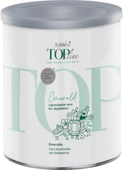 Воск для депиляции ItalWax TOPline в банке Изумруд 800 мл (8052532720378)