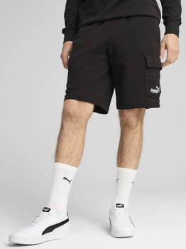 Шорты хлопковые короткие мужские Puma Ess No. 1 Logo Cargo Shorts 10” Tr 68266201 M Black (4067983629075)