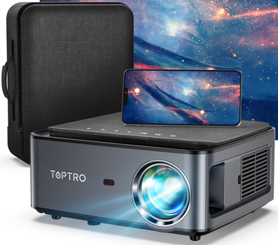 Проектор Toptro X1, Native 1080P Full HD, 8500 люмен, Wi-Fi, Bluetooth, 4K зі світлодіодним підсвічуванням для домашнього кінотеатру, сумісний з Fire TV Stick, смартфоном iOS, Android, MAC, ПК, ноутбуком, PPT, PS5 Б/В
