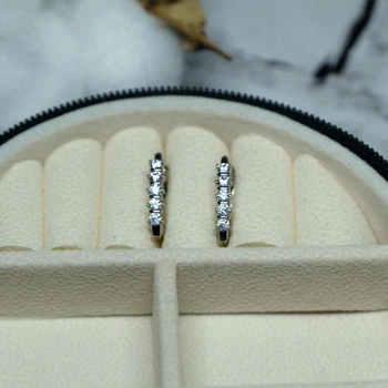 Сережки Xuping Jewelry с белым цирконом из медицинского сплава родий 17х3 мм XCP-431