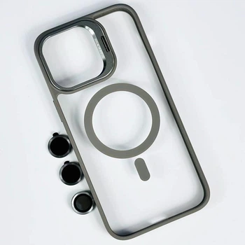 Чохол Wave Crystal Stend для iPhone 12 Pro Max з MagSafe з захистом камери та підставкою Grey