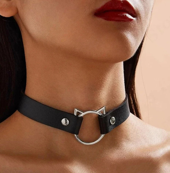 Чокер с экокожы с ушками кошки на шею Fashion Jewelry корейский стиль y2k аниме (SVS)