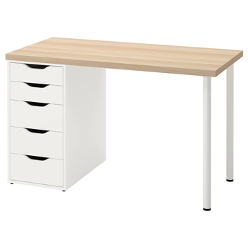 Стол LAGKAPTEN/ALEX IKEA 094.169.62 biały / bielony dąb