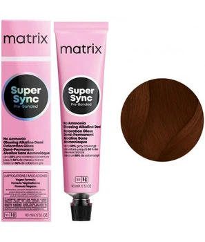 Тонер на лужной основе Matrix Super Sync Pre-Bonded 6BC Темный блондин коричнево-медный, 90 мл