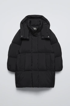 Подростковое зимнее пуховое пальто Zara 0562/773 140 см Черный