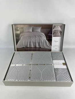 Покривало Moda Box 240х260 з наволочками Serena Gri