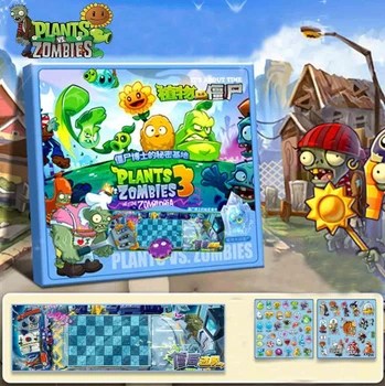 Игровой набор Plants vs Zombies Доктор Зомби Поле коврик и 55 магнитних елементов Растения против зомби