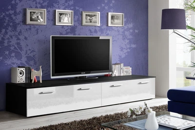 TV Тумба Duo ASM 23 ZW DU корпус - чорний мат, фронт - білий глянець