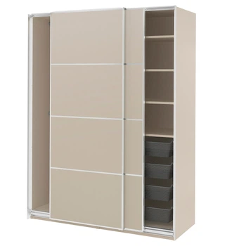 Шкаф с раздвижной дверью PAX/MEHAMN IKEA 295.622.45 серый/бежевый