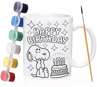 Набор для детского творчества Happy birthday and Robot / розмальовка для дітей / 330 мл біла