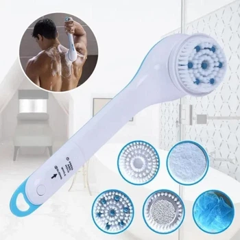 Электрический массажер Spin Spa Brush 5в1, массажная щетка для тела с 5 насадками Белый TWN-010