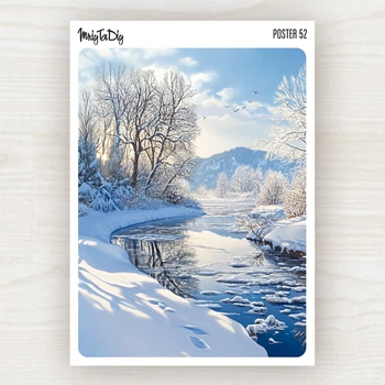 Стикерлист MriyTaDiy Poster 52 "Зимова річка", (10,5 см. х 14,8 см)