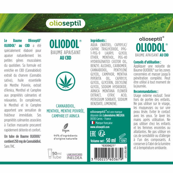 Бальзам Olioseptil Оліодол з CBD / OLIODOL - Знімає біль у м'язах спини, шиї, ніг, 50 мл (OL31)