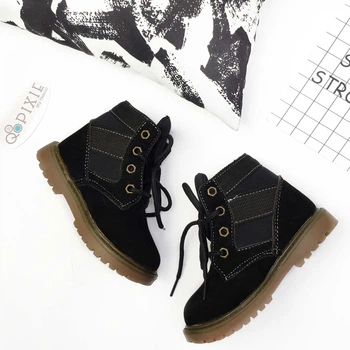 Ботинки детские высокие замшевые Черный 24 2776