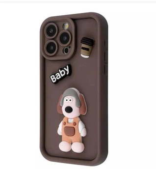 Чохол мультяшний з фігурками Pretty Things Case для Apple iPhone 13 Pro Max brown/baby