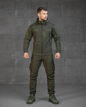 Тактичний костюм SoftShell на флісі 2XL олива (89883))