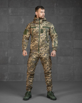 Тактичний костюм SoftShell на флісі S піксель (89884))