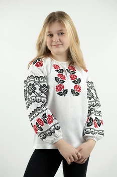 Вышиванка для девочки Калина 110 Белая (010420193-001)