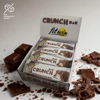 Батончик Crunch Bar 25%, 12*50 грам Шоколад-молочна карамель FitWin 000303196