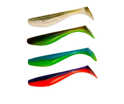 Силиконовая приманка Fishup Wizzle Shad 5" (4pcs.), #MIX02 - 202, 204, 206, 207,10089185
