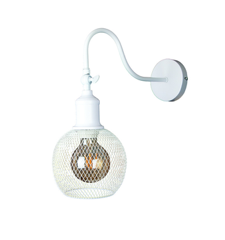 Бра настенное Levistella с плафоном в сетку под лампу Е27 белое IP20 907W011F3-1 WH
