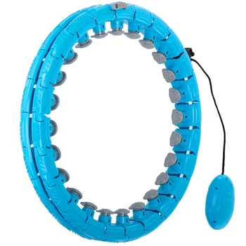 Умный обруч для похудения регулируемый массажный с утяжелителем Smart Hula Hoop Zelart 0766 Blue