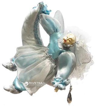 Ялинкова іграшка Scorpio Лялька-фея на місяці 20 см Блакитна (571189)(4820005711895)