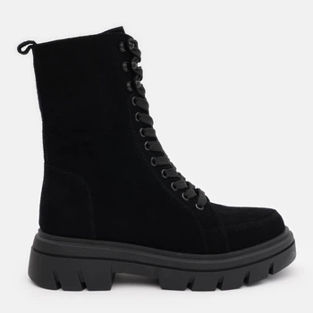 Женские демисезонные берцы замшевые высокие PARADIZE SHOES B-3119 38 24.2 см Черные (ROZ6501019739)
