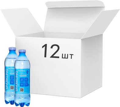 Упаковка води питної природної Aqua Миргород Sparkling сильногазована 0.5 л х 12 пляшок (4820010772874)
