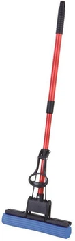 Швабра для уборки с одинарным отжимом и телескопической ручкой IDEA HOME(DS-1311 Single roller Blue-Red)