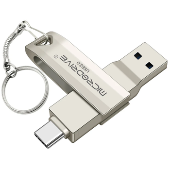 USB Флешка 2в1 256GB Type-C / USB 3.0 для телефону, комп'ютера MicroDrive Сірий