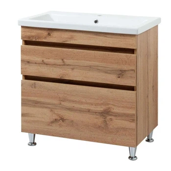 Тумба напольная Ранчо Wood с раковиной 80 см Дуб сонома (45979-01)
