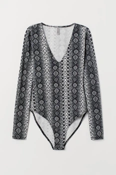 Боді H&M 270719353 M Сірий/Чорний