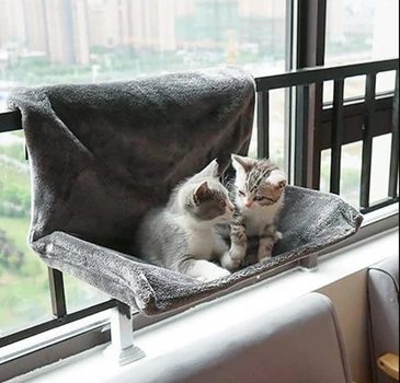 Гамак-лежак для кошек PetJoy до 4 кг серый 48х30 см